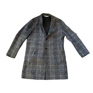 Zara Gray Plaid Two Button Coat Sz XL